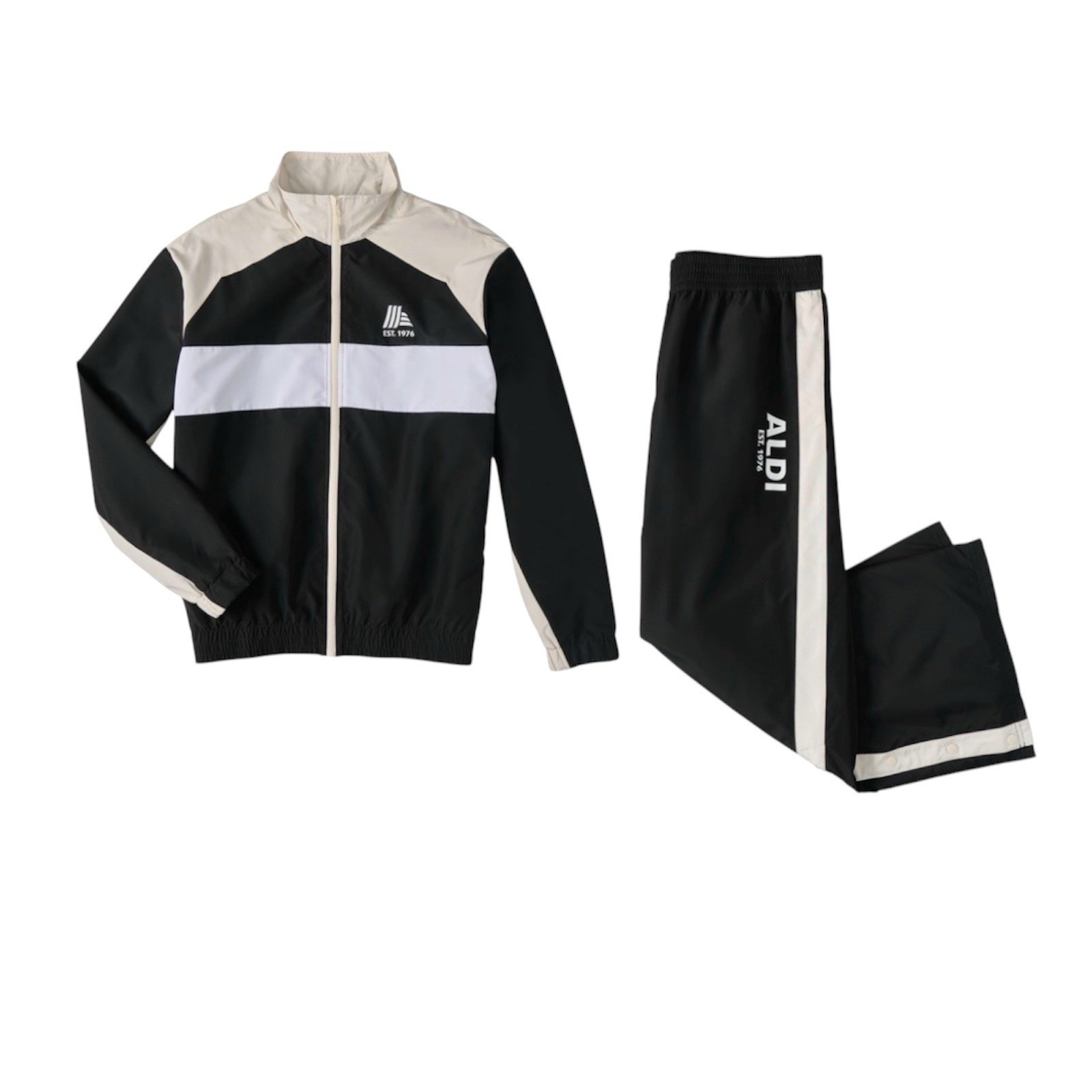 Aldi Gear Tracksuit Set XL Windbreaker Jacket Pants Black 50th Anniversary NEW