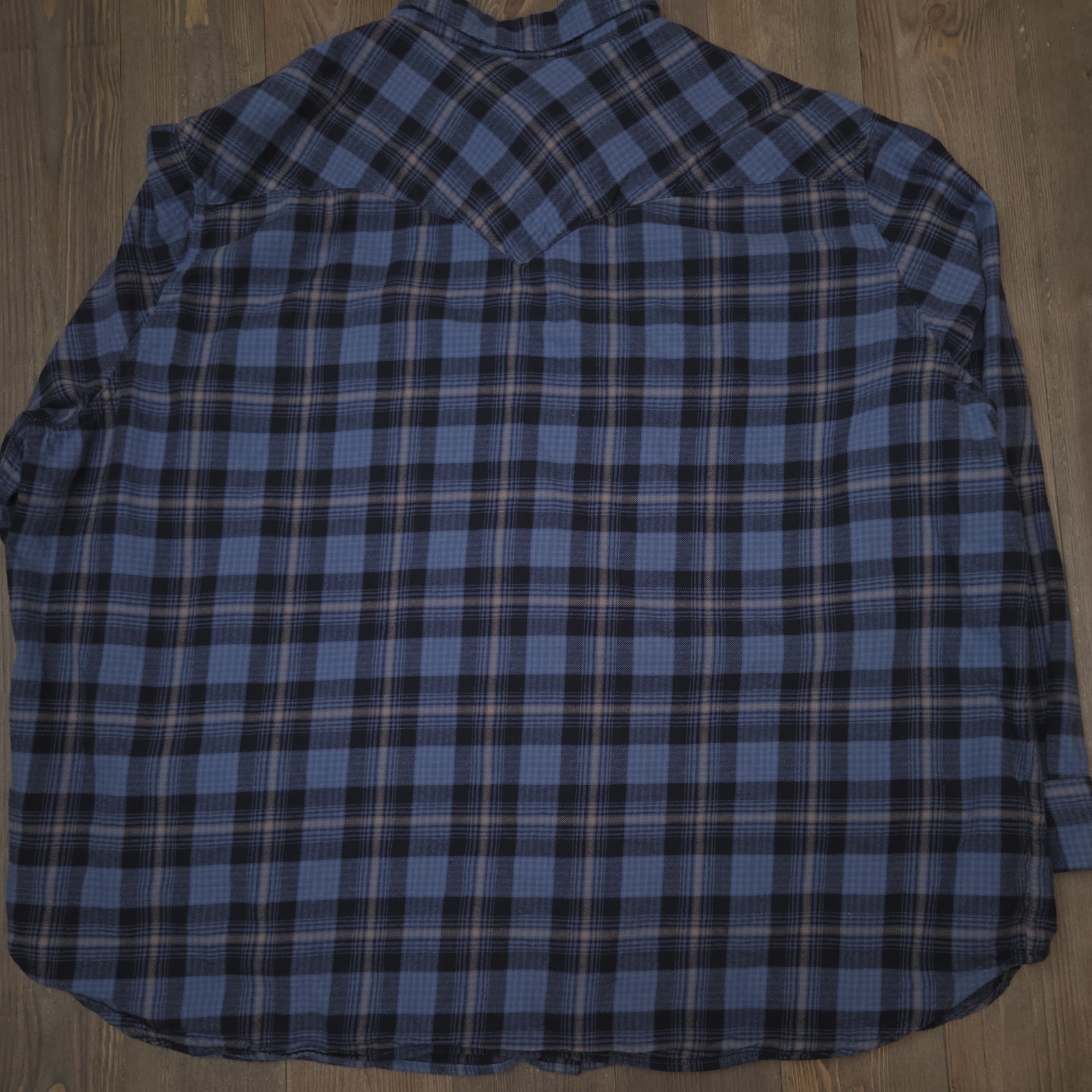 Levi’s Western Flannel Shirt Mens 4XL Blue Plaid Pearl Snap Button Up