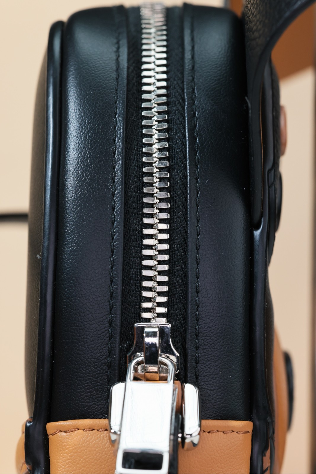 Christian Dior Bobby Dog Ltd Mini Black Caramel Grained Calf Crossbody Phone Bag