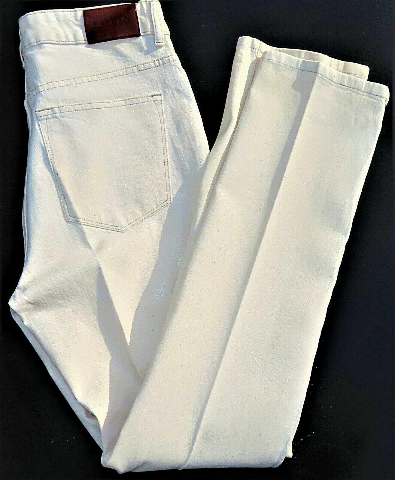 Lauren Ralph Lauren Premier Straight Women’s Ivory White Jeans Size 8 31 X 31.5
