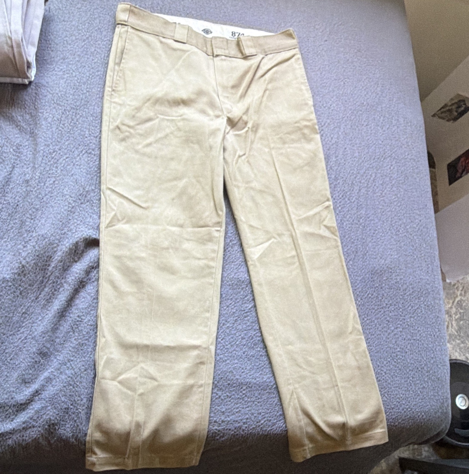 Dickies 874 Original Fit Work Pants Beige 34×30 Cotton/Poly Twill