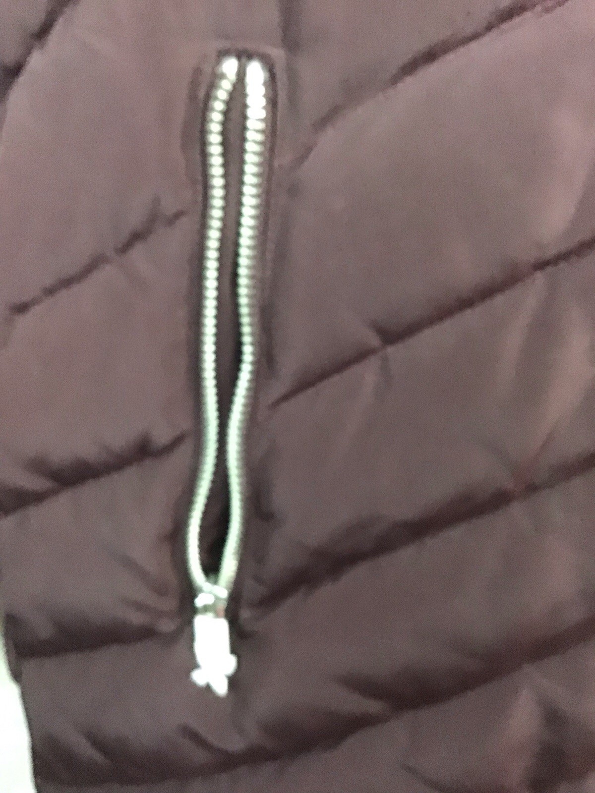 Express Burgundy Belted Puffer Coat with Fur Trim Hood Sz M~ $228 ~