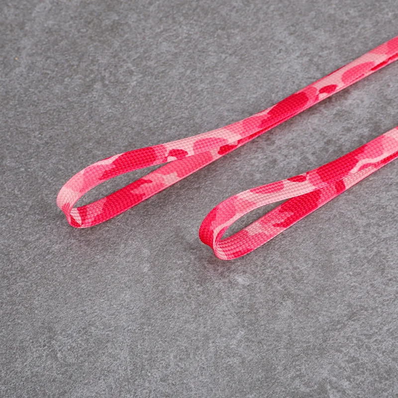 1 Pair Flat Shoelace Cream Camouflage Print Shoelaces for Sneakers AF1 0.8CM Wid
