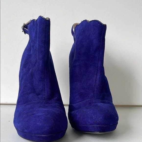 Claudia Ciuti Firenze Womens Blue Suede Bootie 10M 5” Heel NWOB Italy