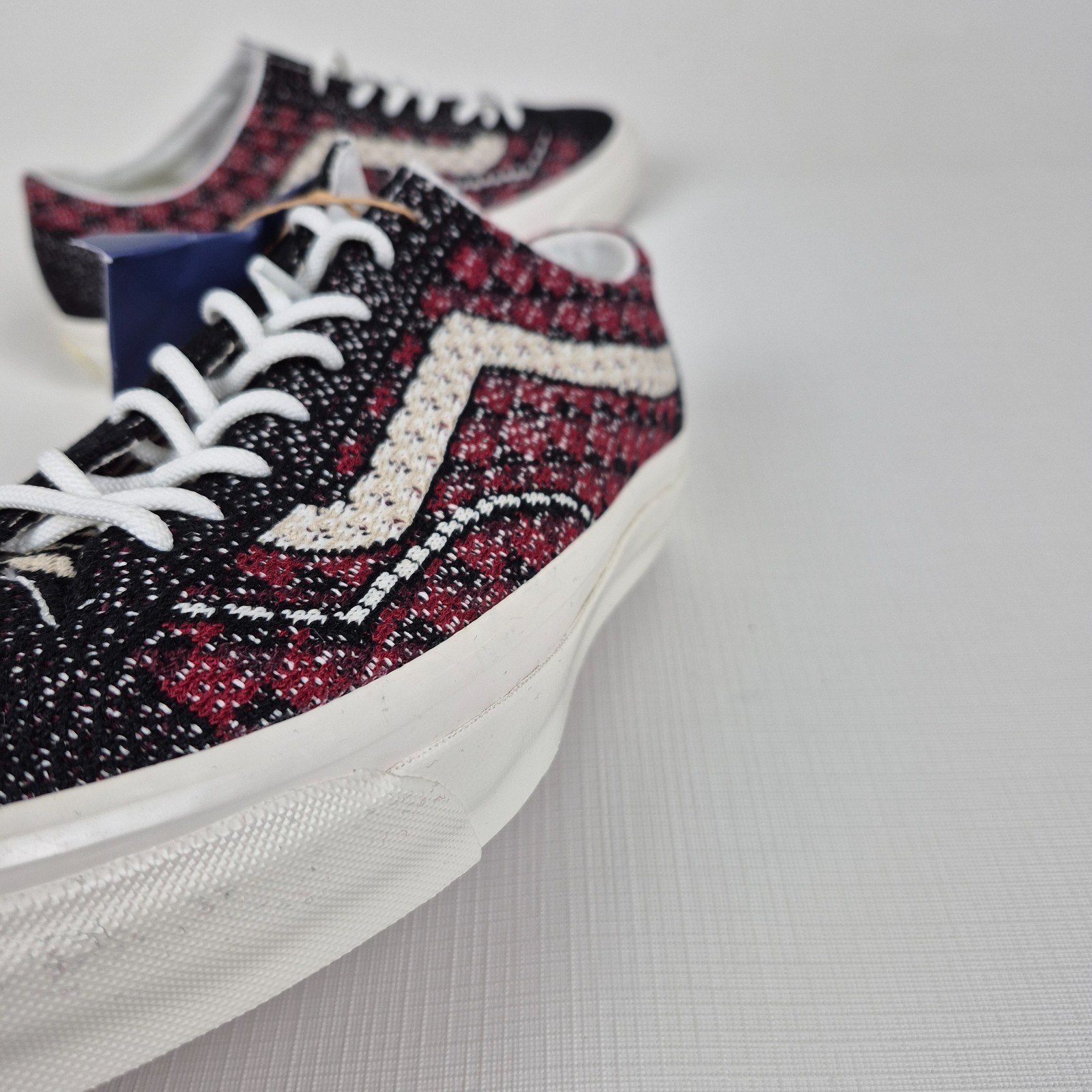 VANS LX Old Skool 36EK Geo Check Bordeaux Red MEN’S Size 9 – WMN’S 10.5 Premium