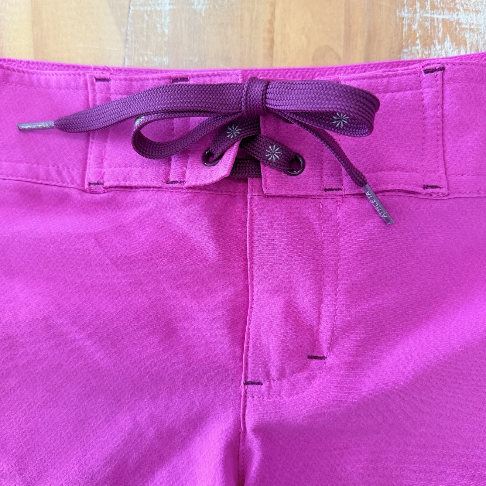 2 Athleta Shorts Magenta Lace Up Board & Orange Snap Closure Shorts Sporty