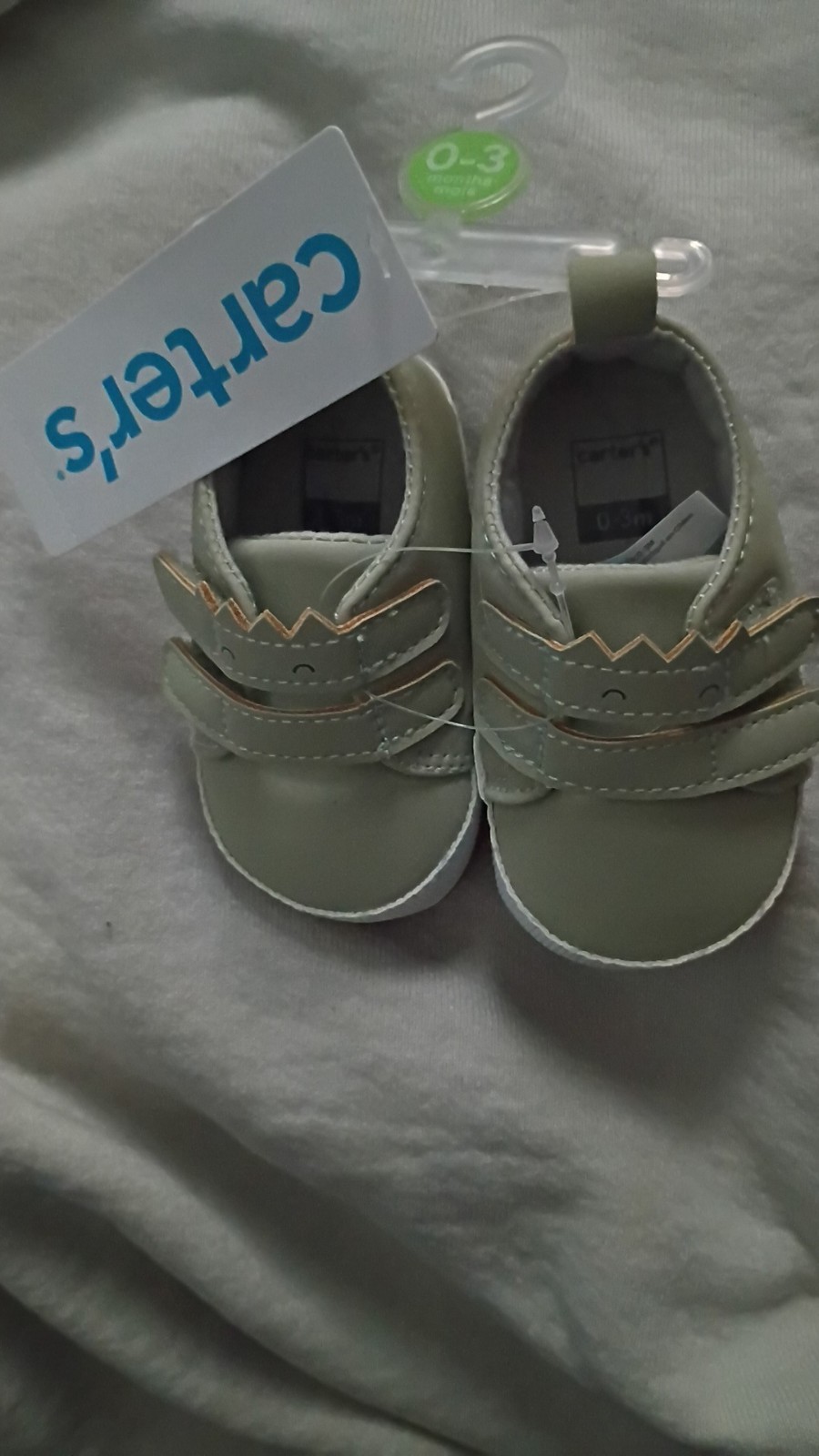 Carters Baby Boy Dinosaur Olive Green 0-3 Months Shoes