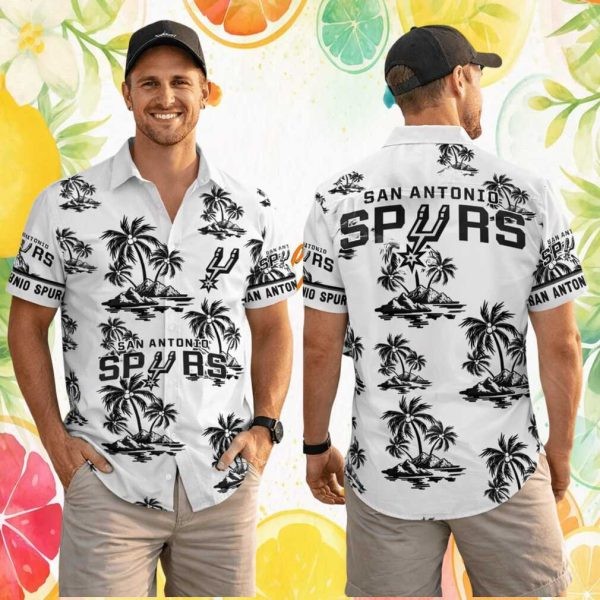 San Antonio Spurs NBA Tropical Palm Tree Hawaiian Shirt