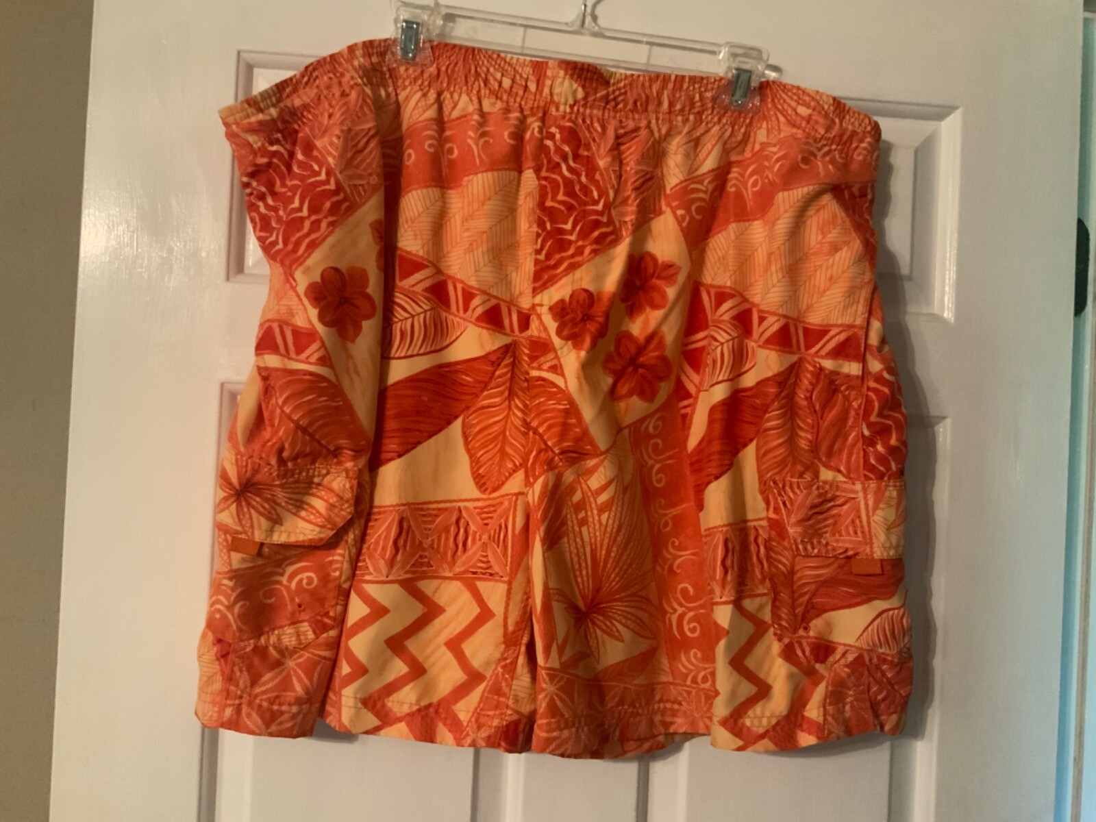 🌸 Sand N Sun Orange Floral Beach Men’s Swim Trunks Size XL 40/42🌸