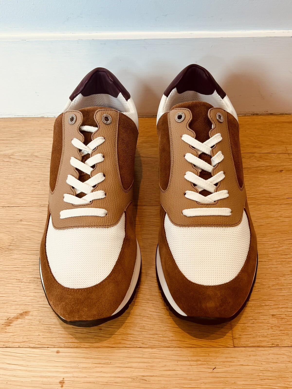 John Lobb Foundry Mens Cognac Suede Trainers Sneakers UK 10.5 EU 44.5 £975 New