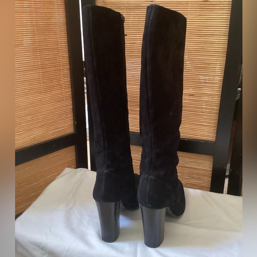 Jessica Bennett J Dinger Suede Lace-Up Boots 7 EUC black chunky heel