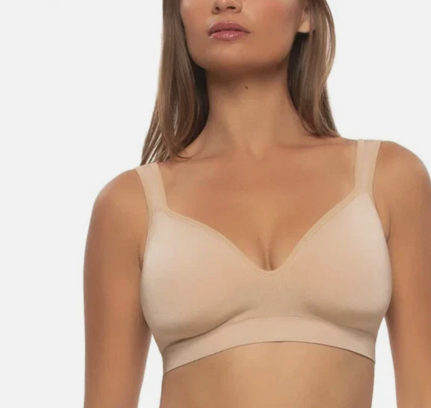 Felina Women’s 2-Pack Adaptive Cup Wire Free Bra, Black/Beige, Size S