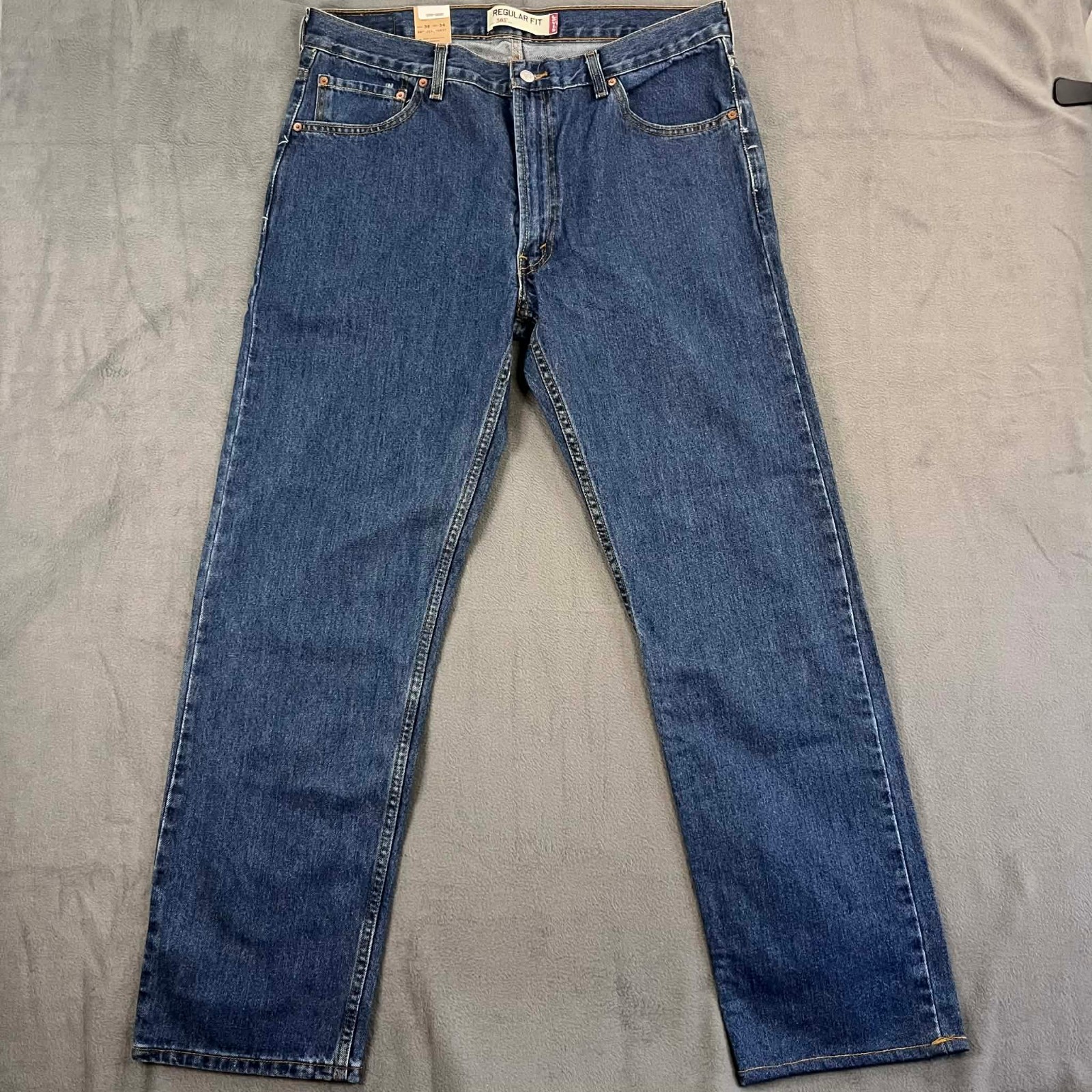 Y2k Levi’s 505 Mens Reguar Fit Medium Wash Jean (36X34) New – Irregular 2009