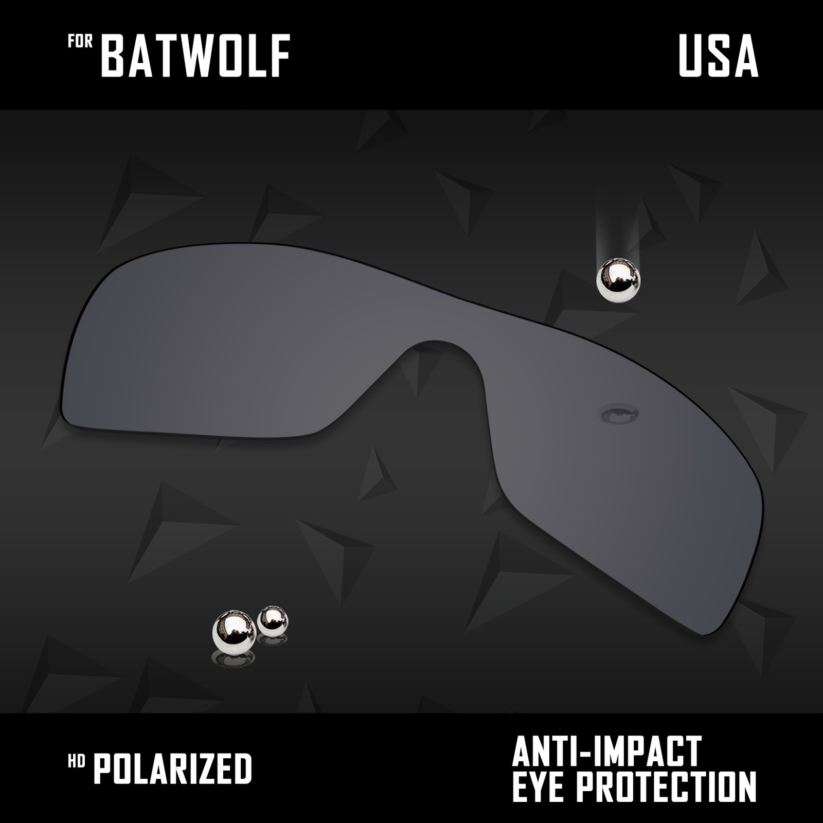 iROX Polarized Replacement Lenses for-Oakley Batwolf OO9101 – Black