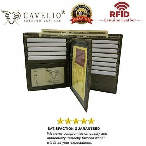 RFID Blocking Genuine Leather Bifold Hipster European Wallet For Men USA Series