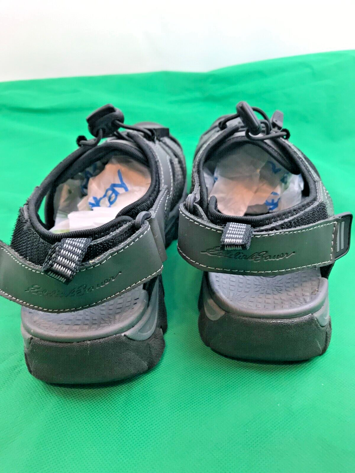 Men’s Eddie Bauer Stewart Gray No-Lace Fisherman Sandals/Shoes Size 9 NWOT