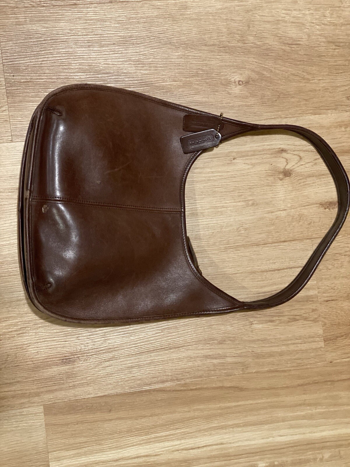 Vintage Coach Womens Brown Ergo 9025 Inner Pockets Shoulder Strap Hobo Bag