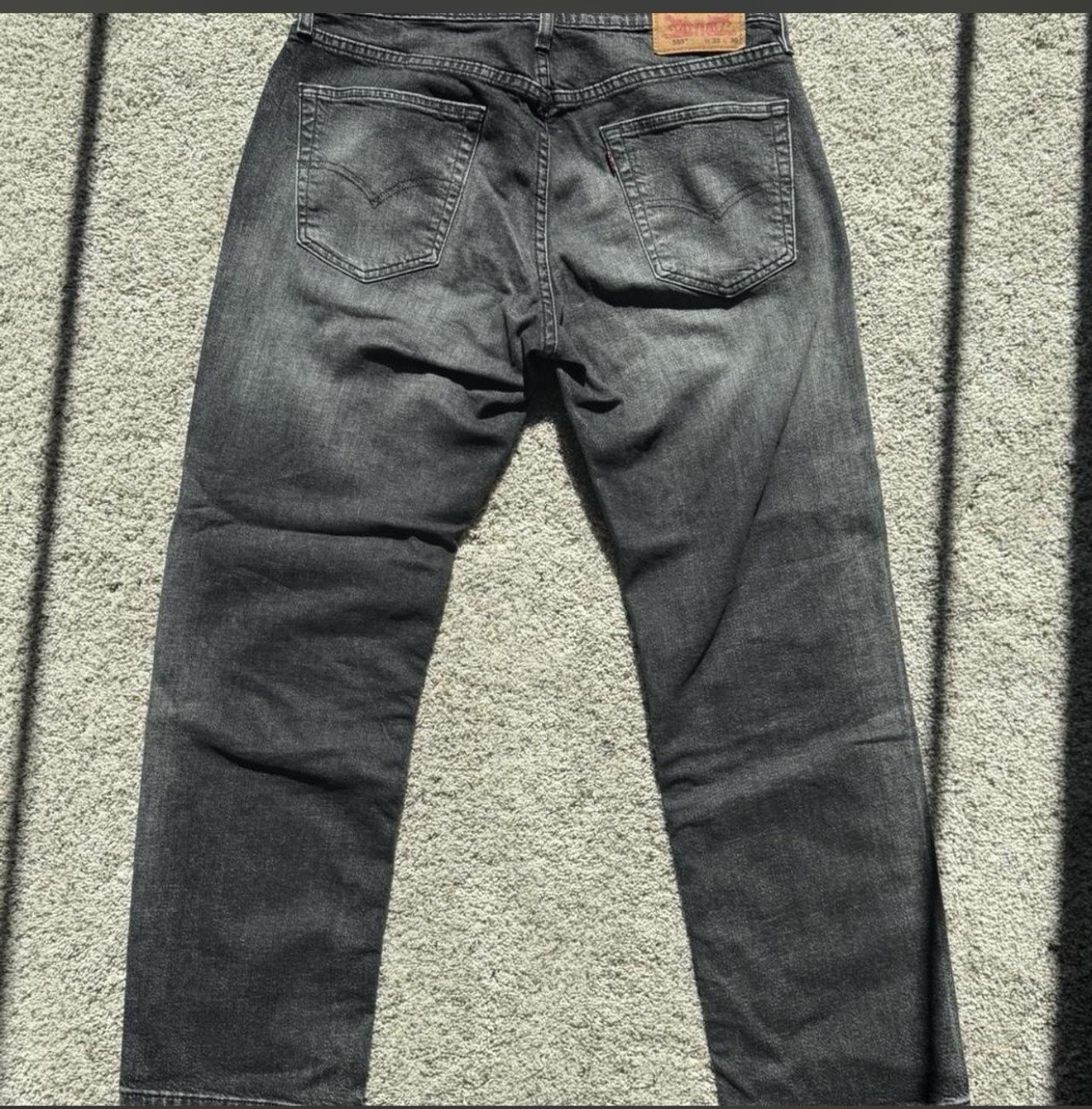Levi’s 559 Relaxed Straight Jeans 33×30 Washed Grey Charcoal Denim