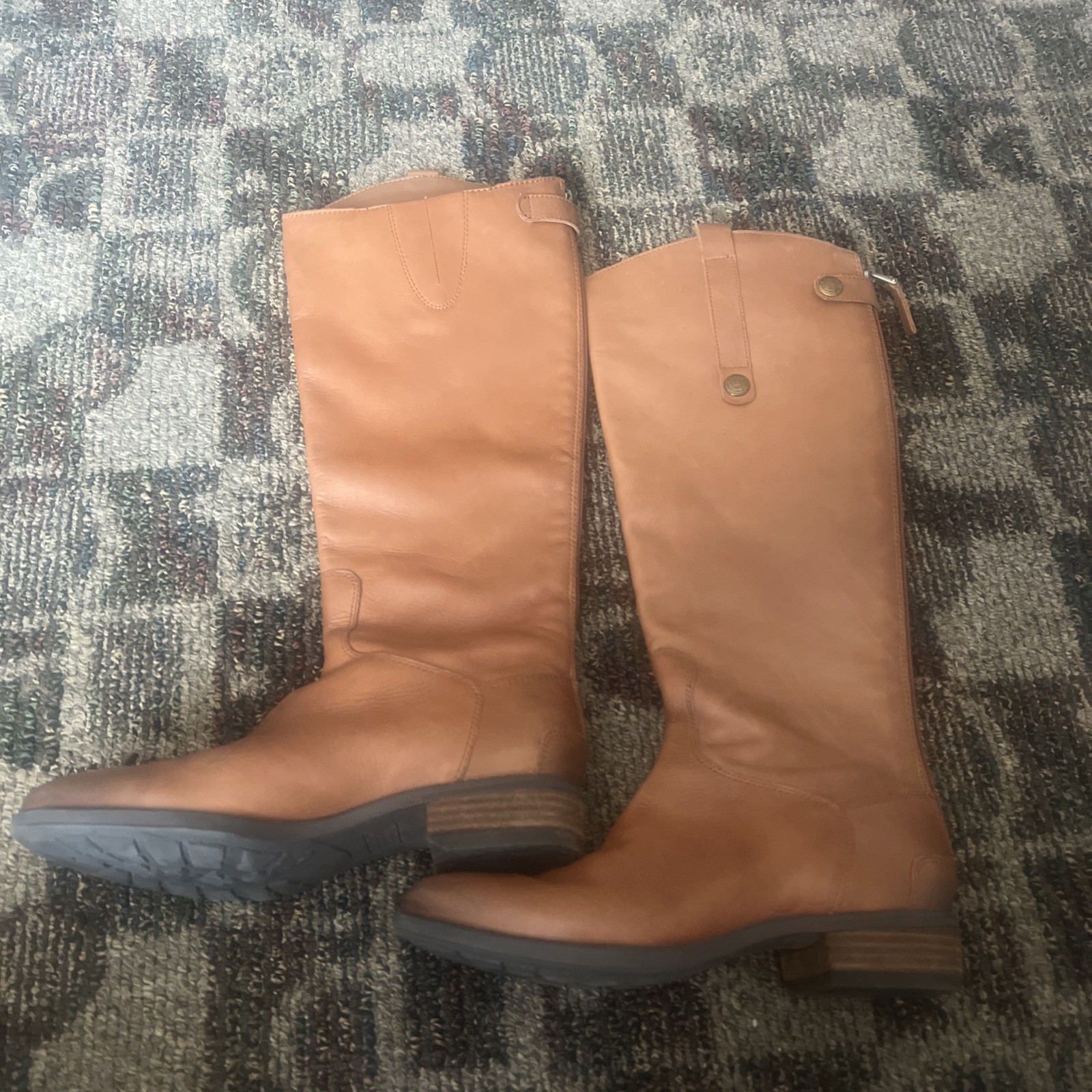 Sam Edelman Penny Lea Women’s Boots NEW Whiskey Brown Tan Leather 6.5 USA Riding