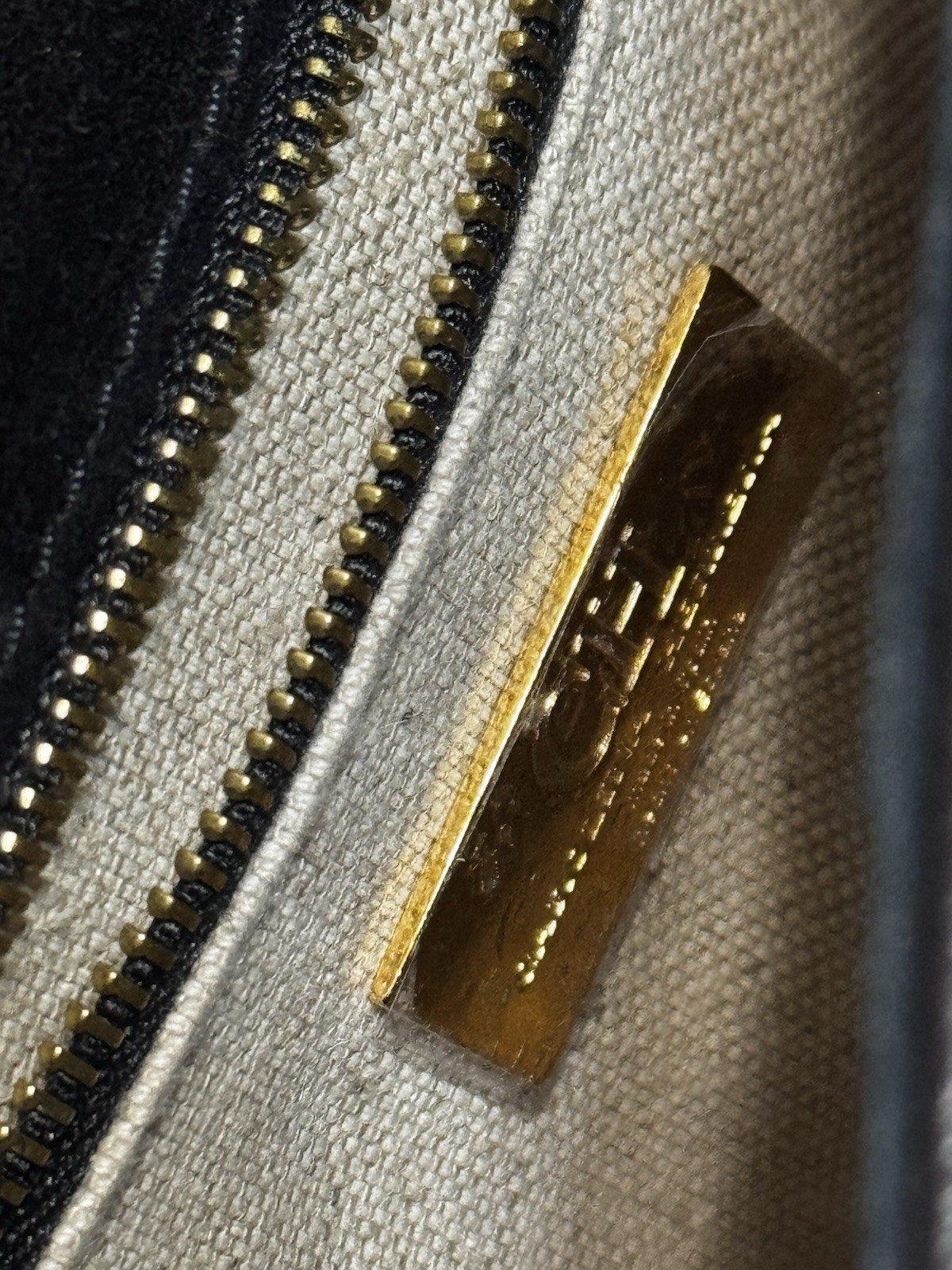 Carolina Herrera Monogram Logo Small Crossbody Top Handle Brown/Black Gold