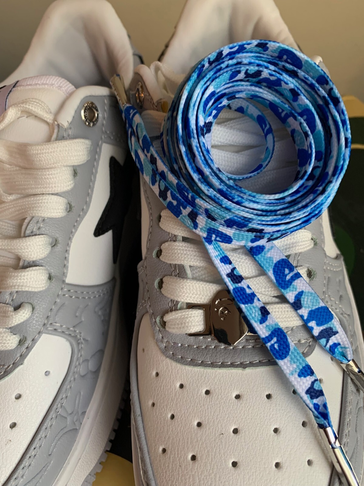 120cm Camo shoelaces replacement laces for Bape – Ape Head design CHOOSE COLOR!!