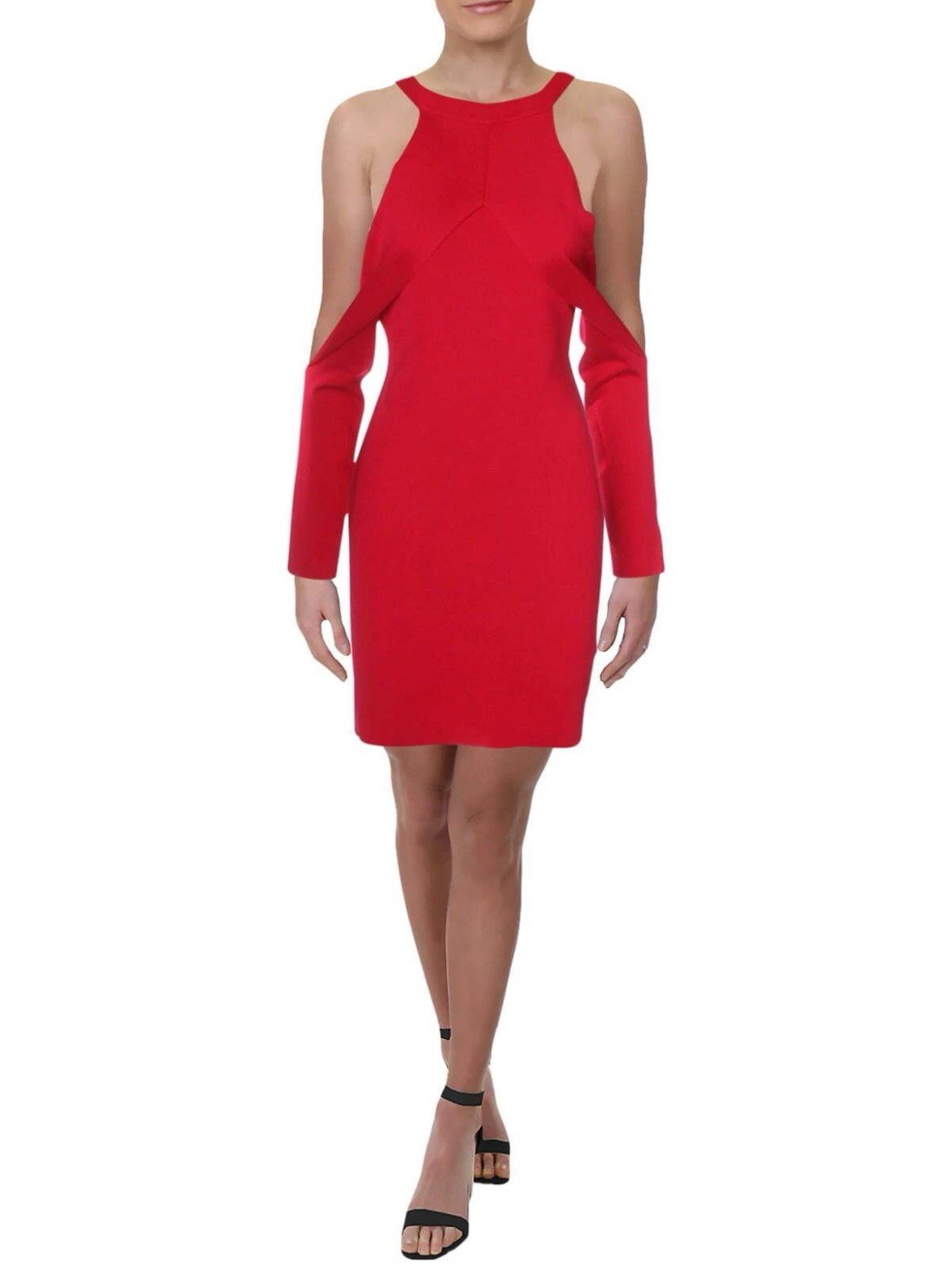 Dion Lee Women’s Sleeve Release Stretch Knit Dress- Cherry Red- (US 6)