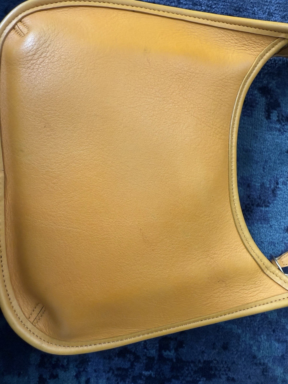Vintage COACH #9020 Yellow Ergo Mini Zip” Shoulder Bag – 90’s Full-Grain Leather