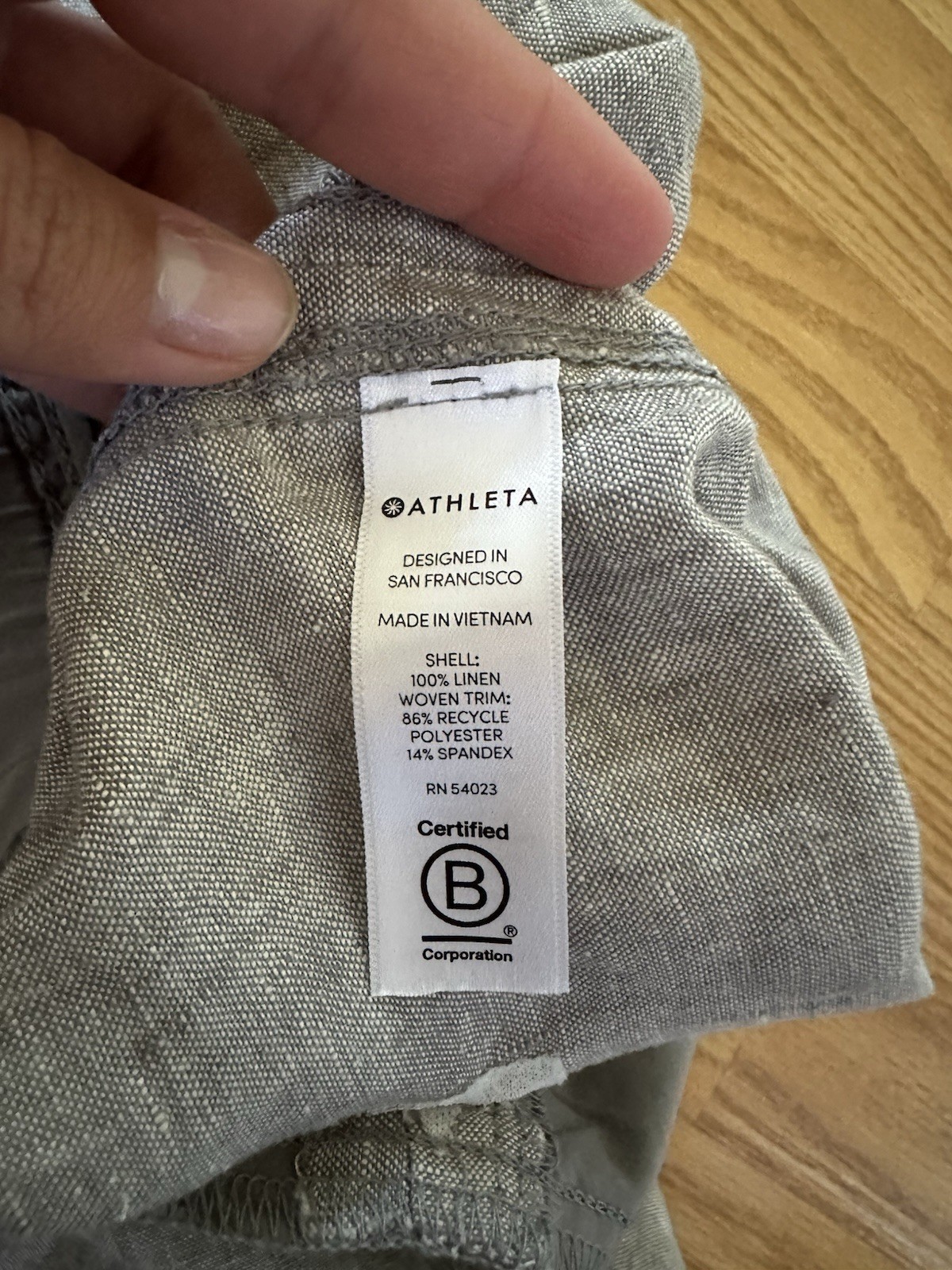 Athleta Womens Cabo Linen Wide-Leg Pants Size 10 Grey Beachy Pull-On Athleisure