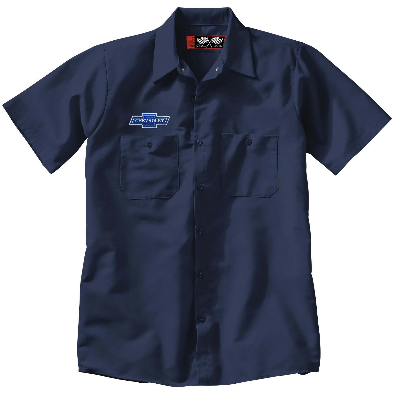CHEVROLET Embroidered PATCH + Mechanic NV WORK SHIRT Auto racin CHEVY Blue patch