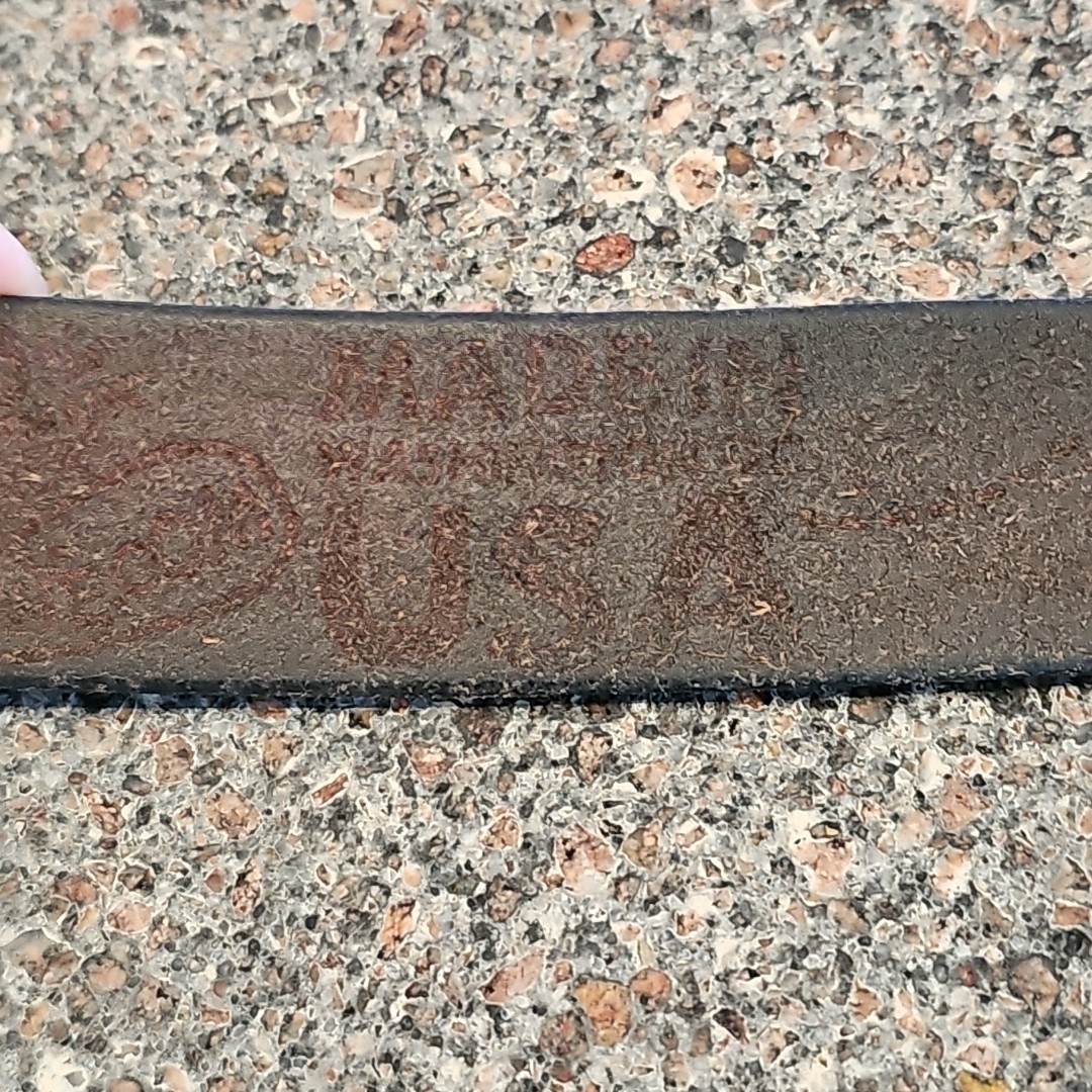 Jon Wye USA Made Brown Leather Belt Great Wave off Kanagawa Tsunami 38-45 Waist