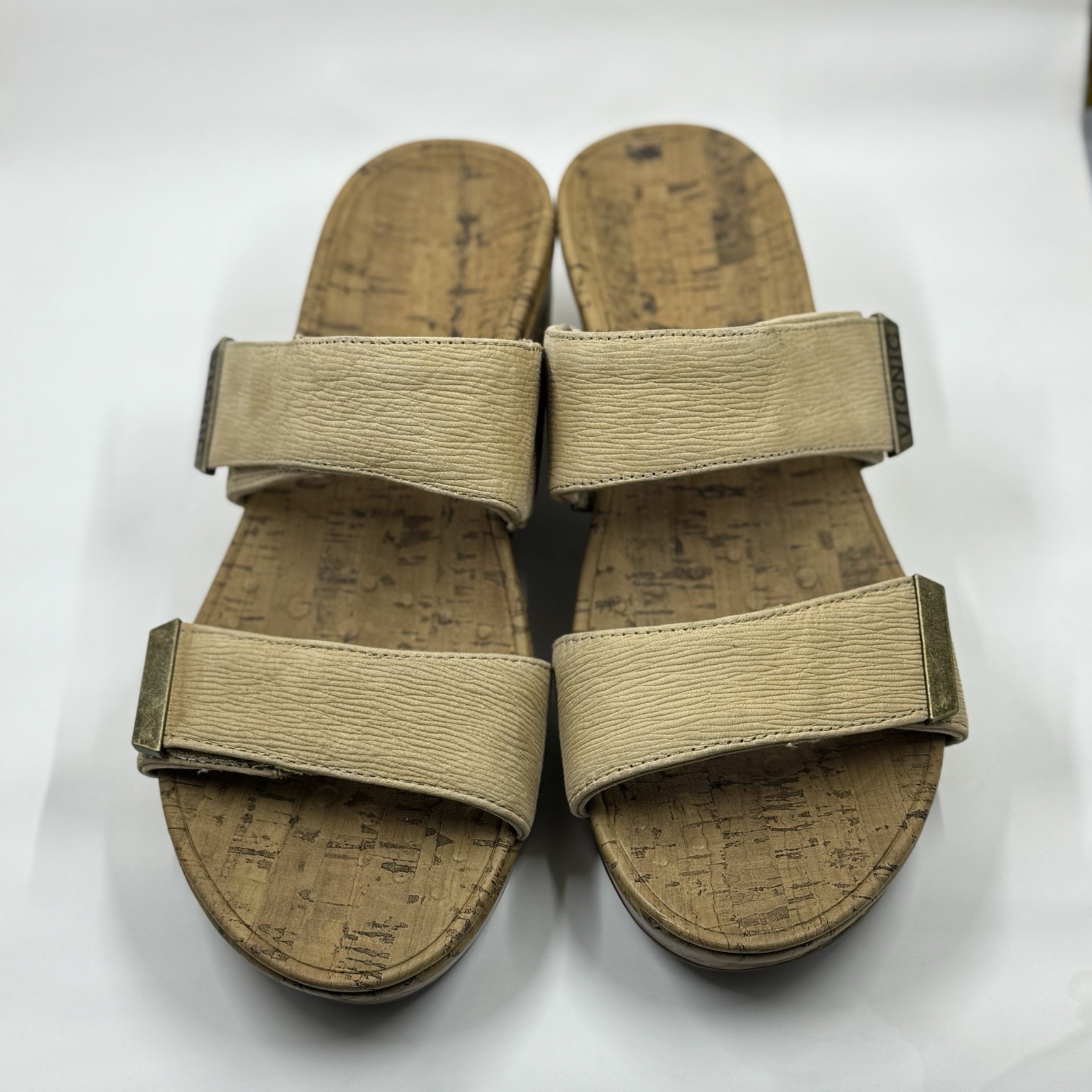 Vionic Womens Pepper Wedge Sandals Comfort Cork Footbed – US 8/EU 39 Tan