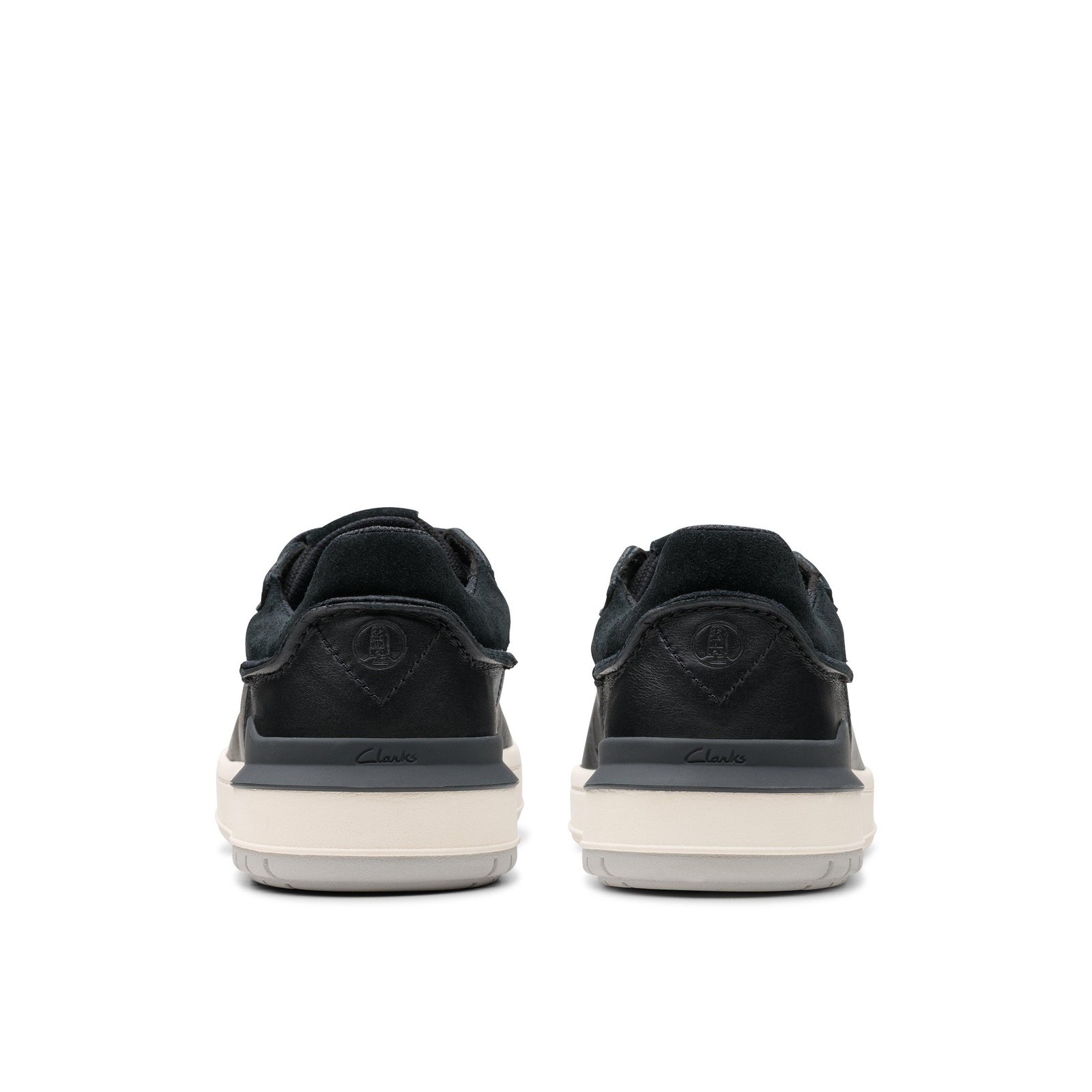 Clarks Mens Courtlite2 Run Black Leather Active Shoes