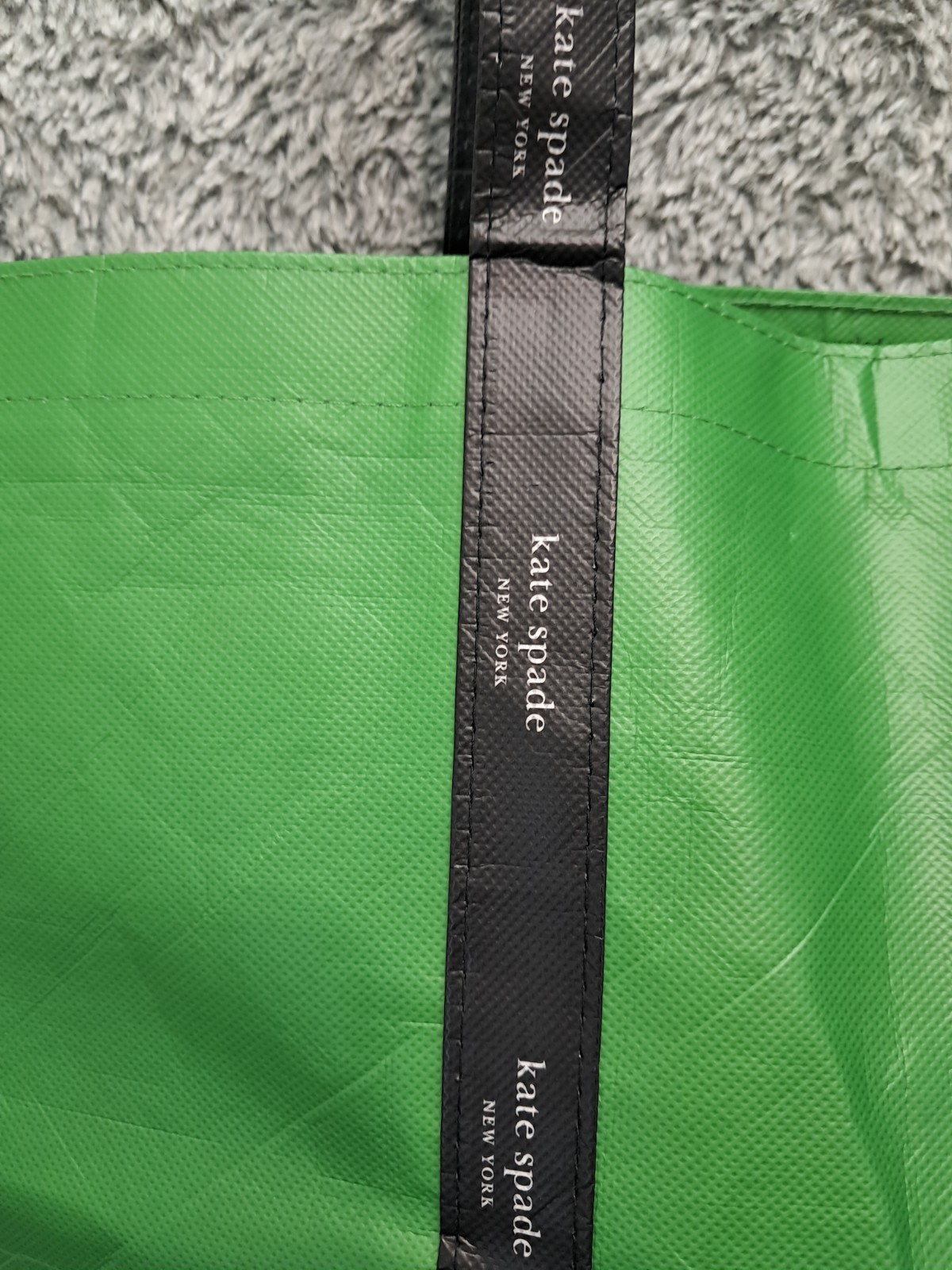 Kate Spade New York Recyclable Tote Shopping Grocery Bag Green Handles Re-usable