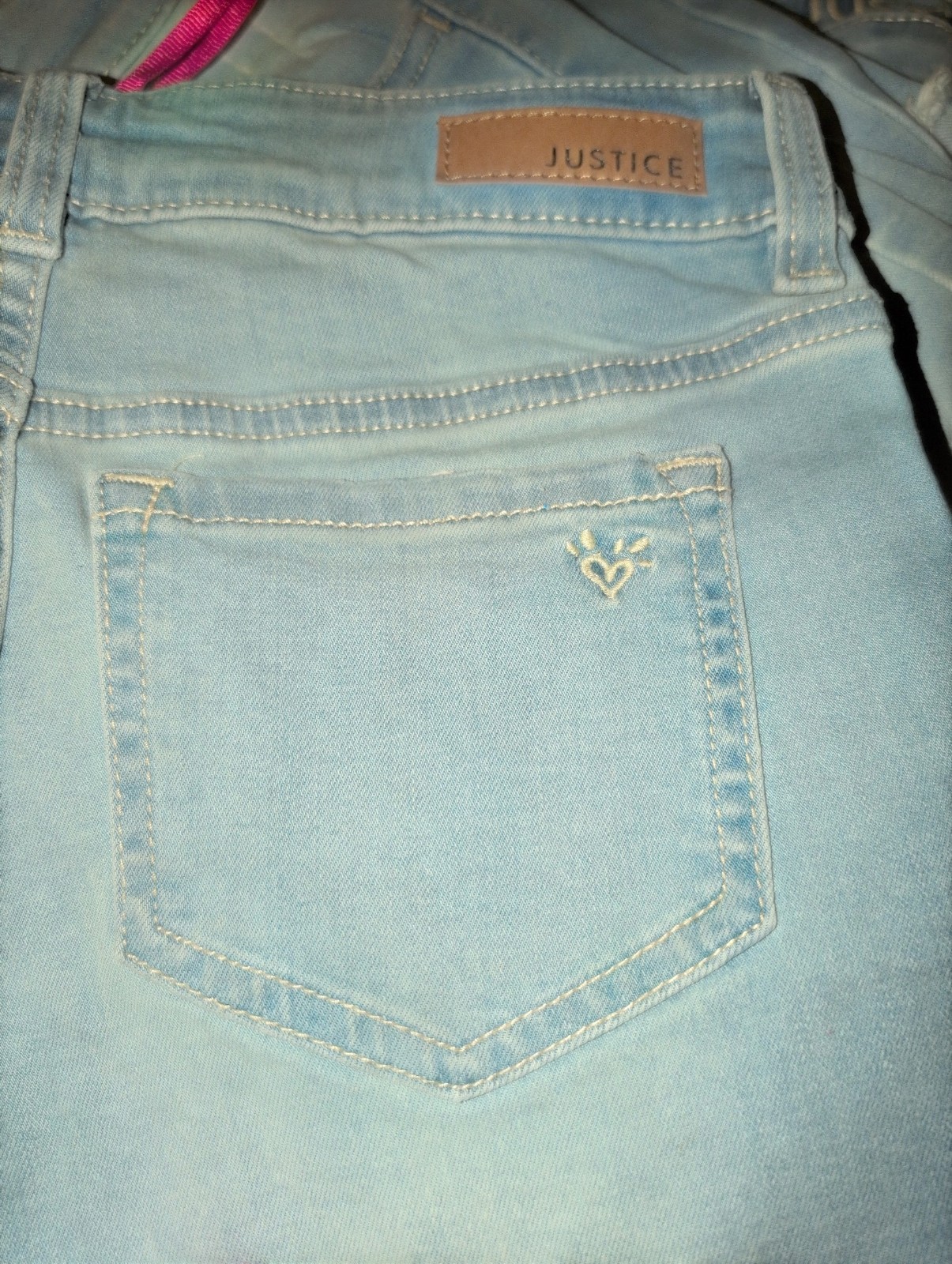 Nwt 2 Pack Justice Girls Shorts Denim Midi Stretch Soft Comfy Distressed 14 Slim