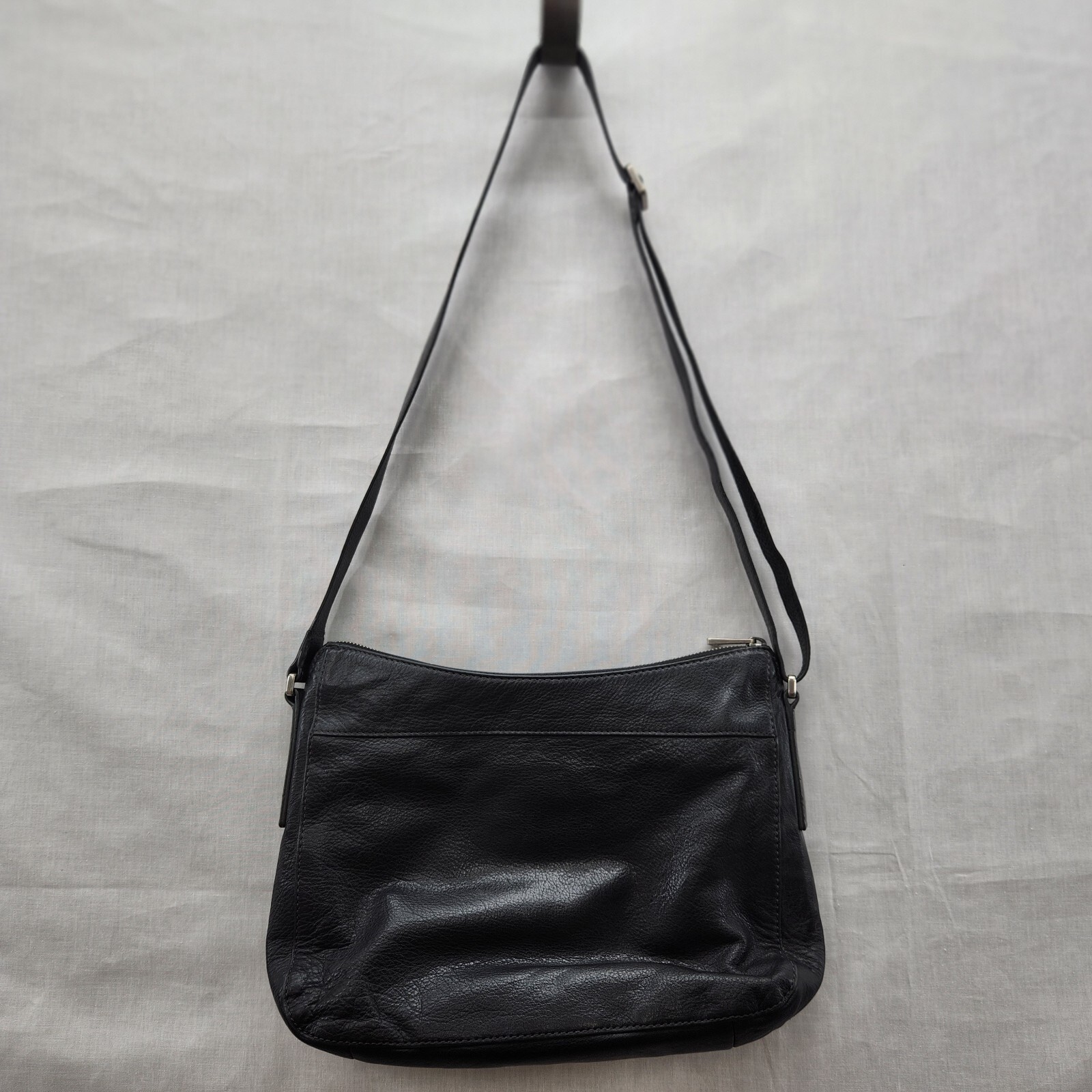 Fossil Purse Riley Genuine Leather Black Push Lock Cross Body Shoulder Bag
