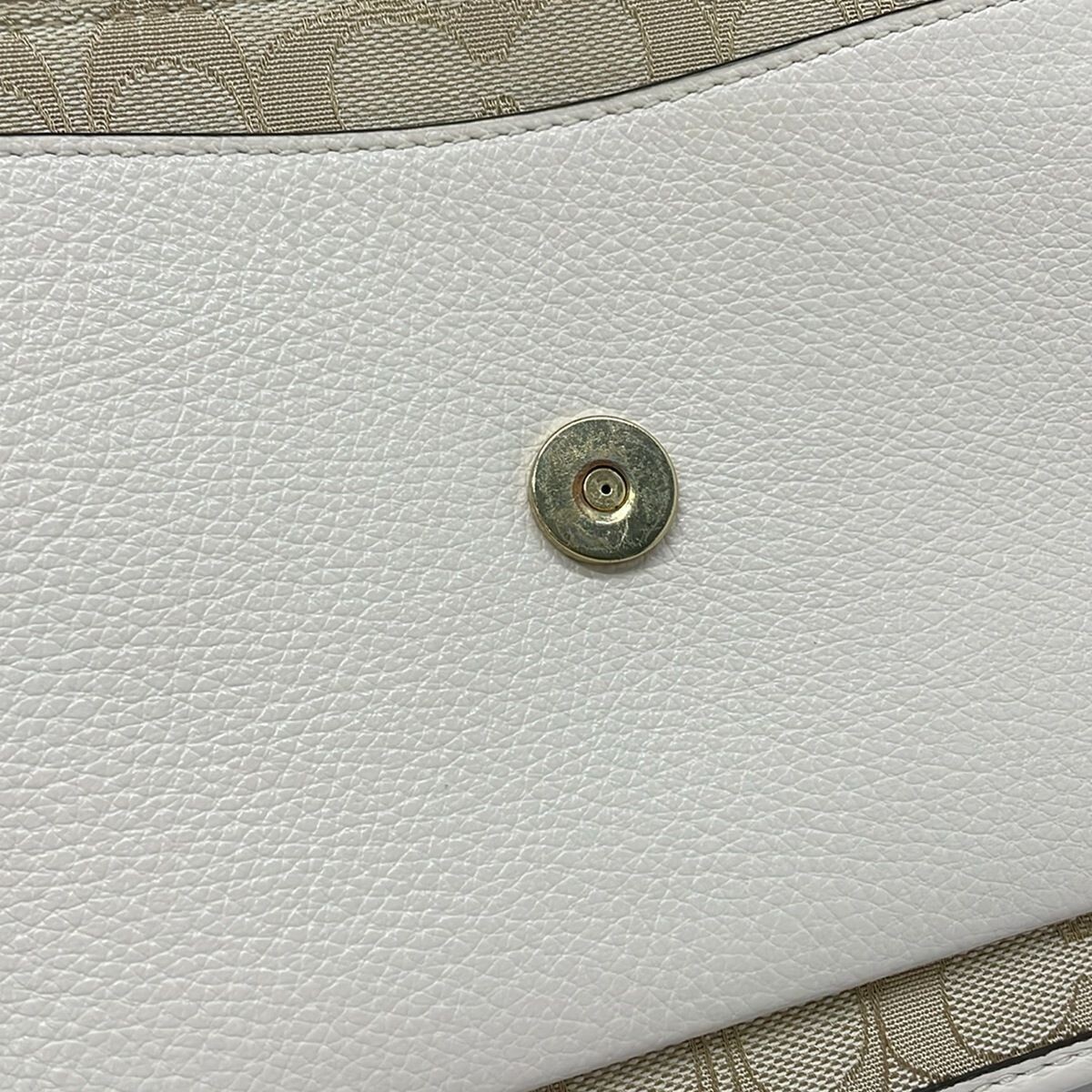 COACH Ronnie Crossbody Signature Jacquard Bag Khaki Ivory Auth From Japan