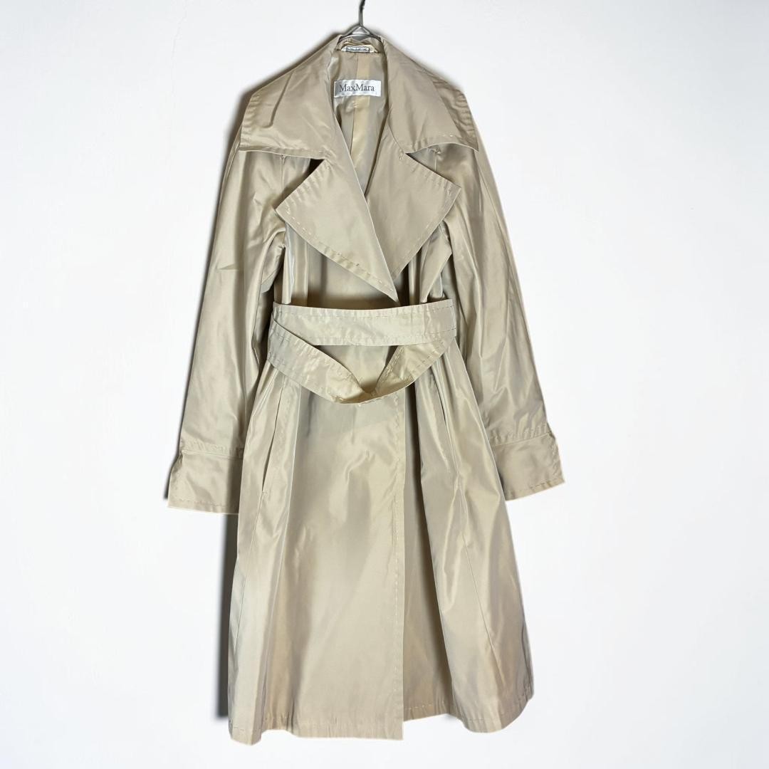 Max Mara Trenc Coat, Women’s, Polyester, Beige, Size XS