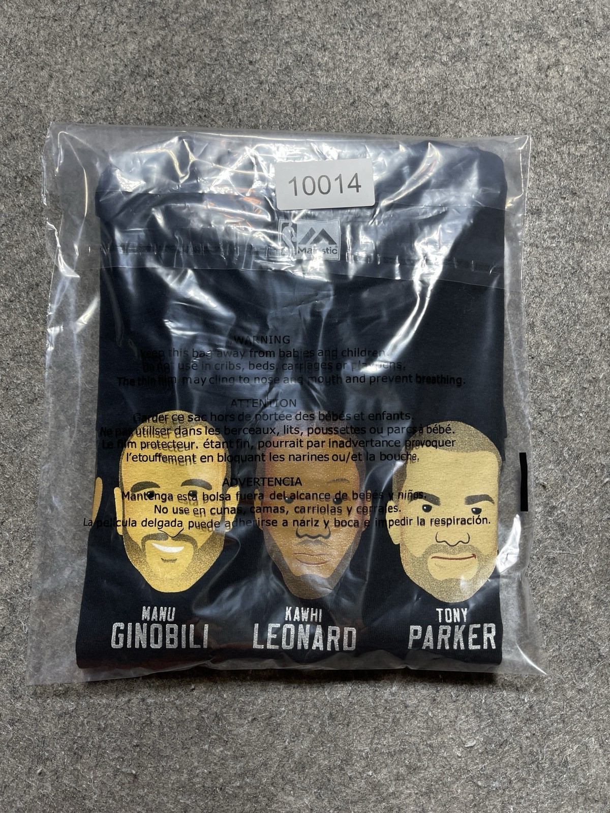 San Antonio Spurs Black Duncan Parker Ginobili Leonard Aldridge Shirt L Majestic