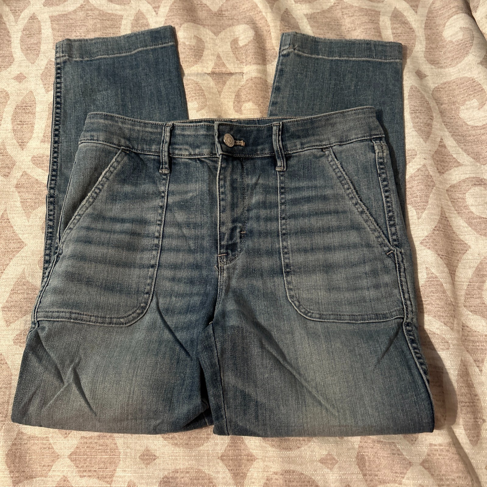 White House Black Market The Straight Crop Jeans Womens 10 Blue Denim High Rise