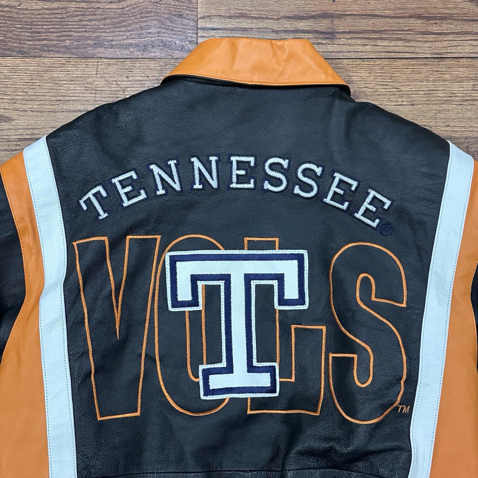 VTG 90s Tennessee Volunteers College Phase By Excelled Leather Jacket Size M