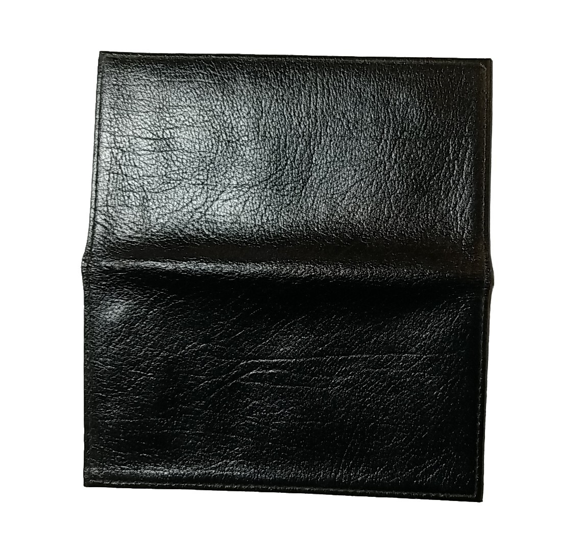 Black CHECKBOOK COVER Genuine Bombay Buffalo LEATHER Wallet Combo NEW