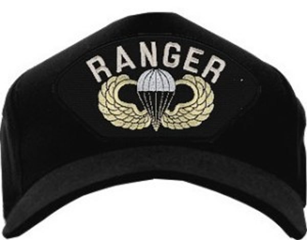 US UNITED STATES ARMY RANGER JUMP WING AIRBORNE LEAD THE WAY HAT BLACK