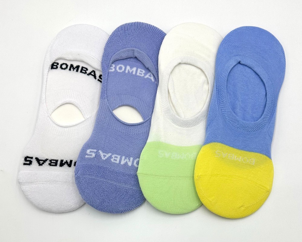 4 pairs Bombas Women’s Mid-Cut No Show Socks Lightweight Size Med 4 Colors Mix