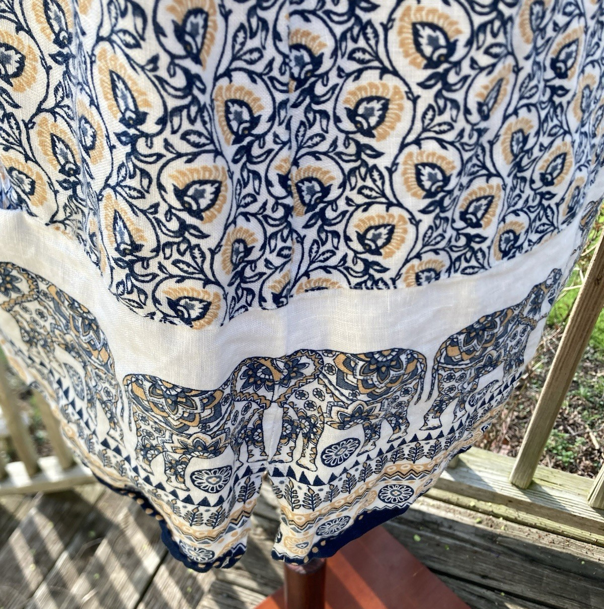 J. Jill Love Linen Elephant Print Sleeveless V-Neck Tunic Top XL PETITE
