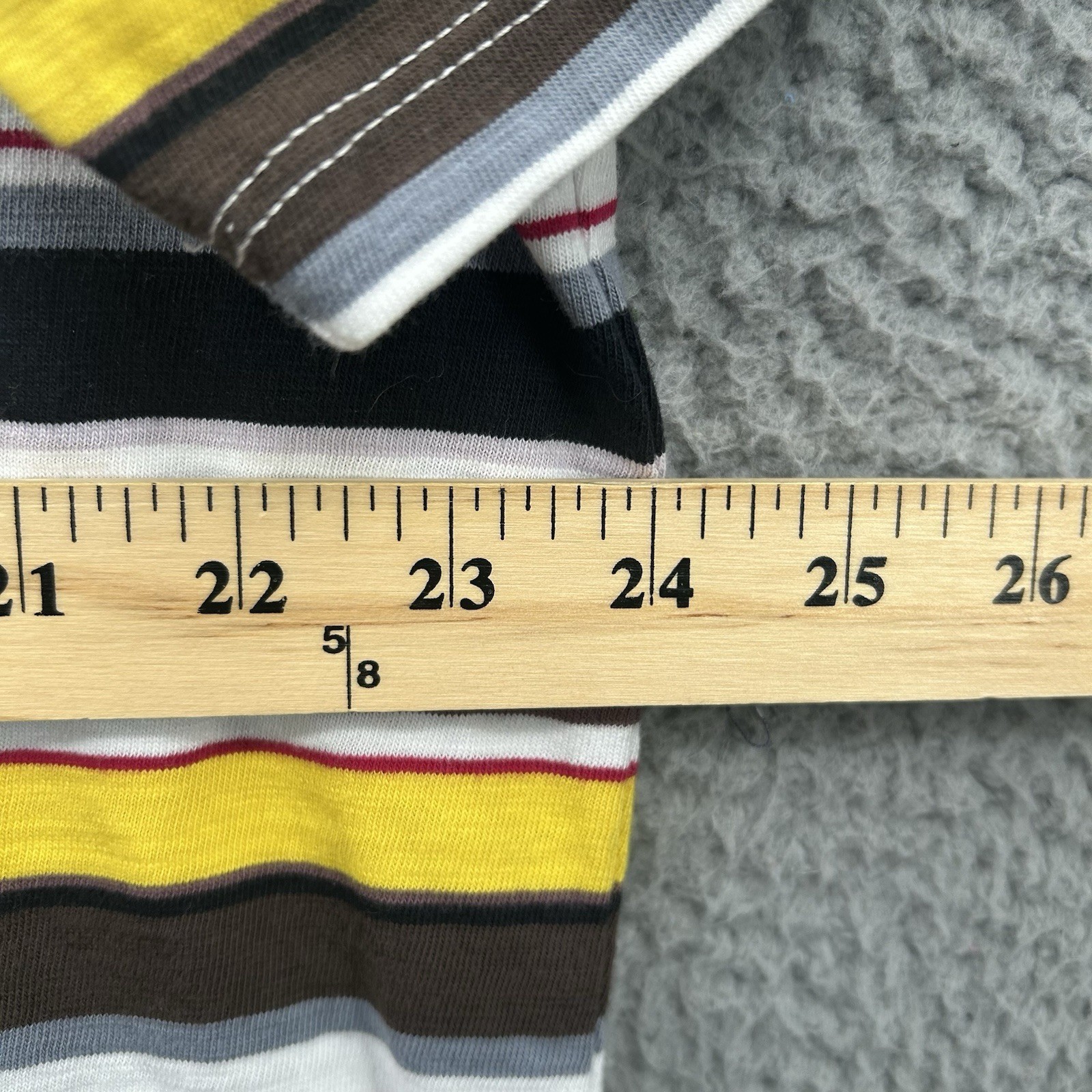 Guess Shirt Men Large Black Brown Yellow Red White Striped Rap Tee Originals USA