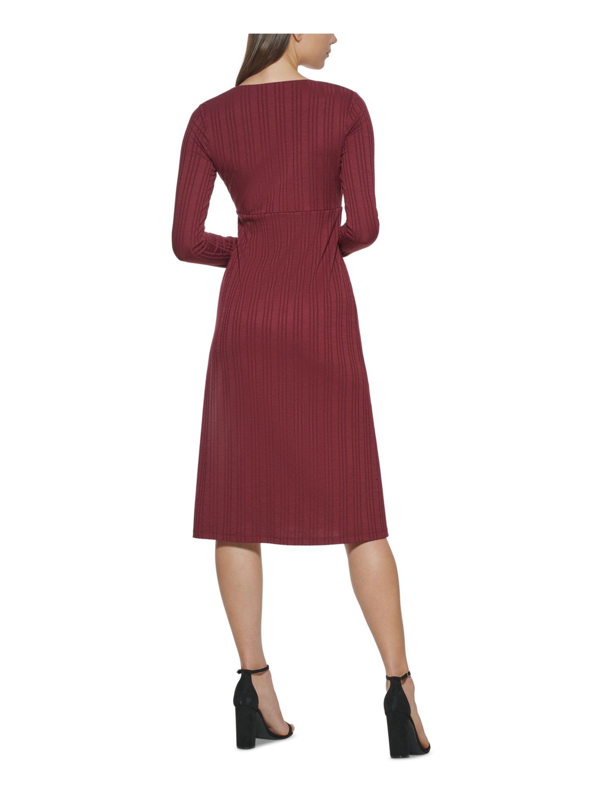 KENSIE Womens Knit Lined Pullover Long Sleeve Midi Wear To Work Dress