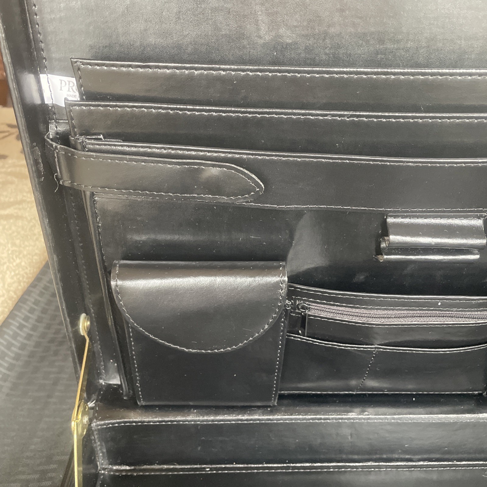 Vintage Protocol Black Hard Attache Briefcase 18″ Dual Combination Locks Clean