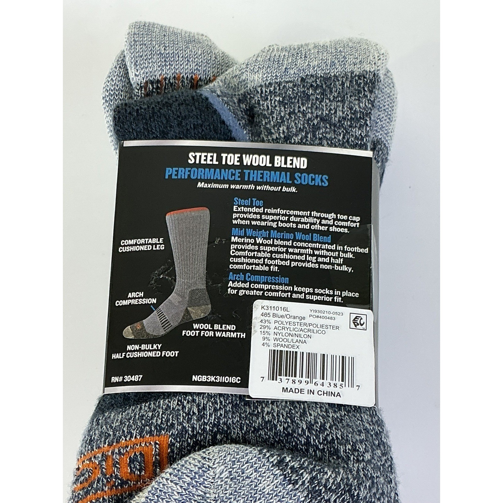 Dickies Mens Steel Toe Crew Performance Thermal Wool Blend Socks 3 Pairs Sz 6-12