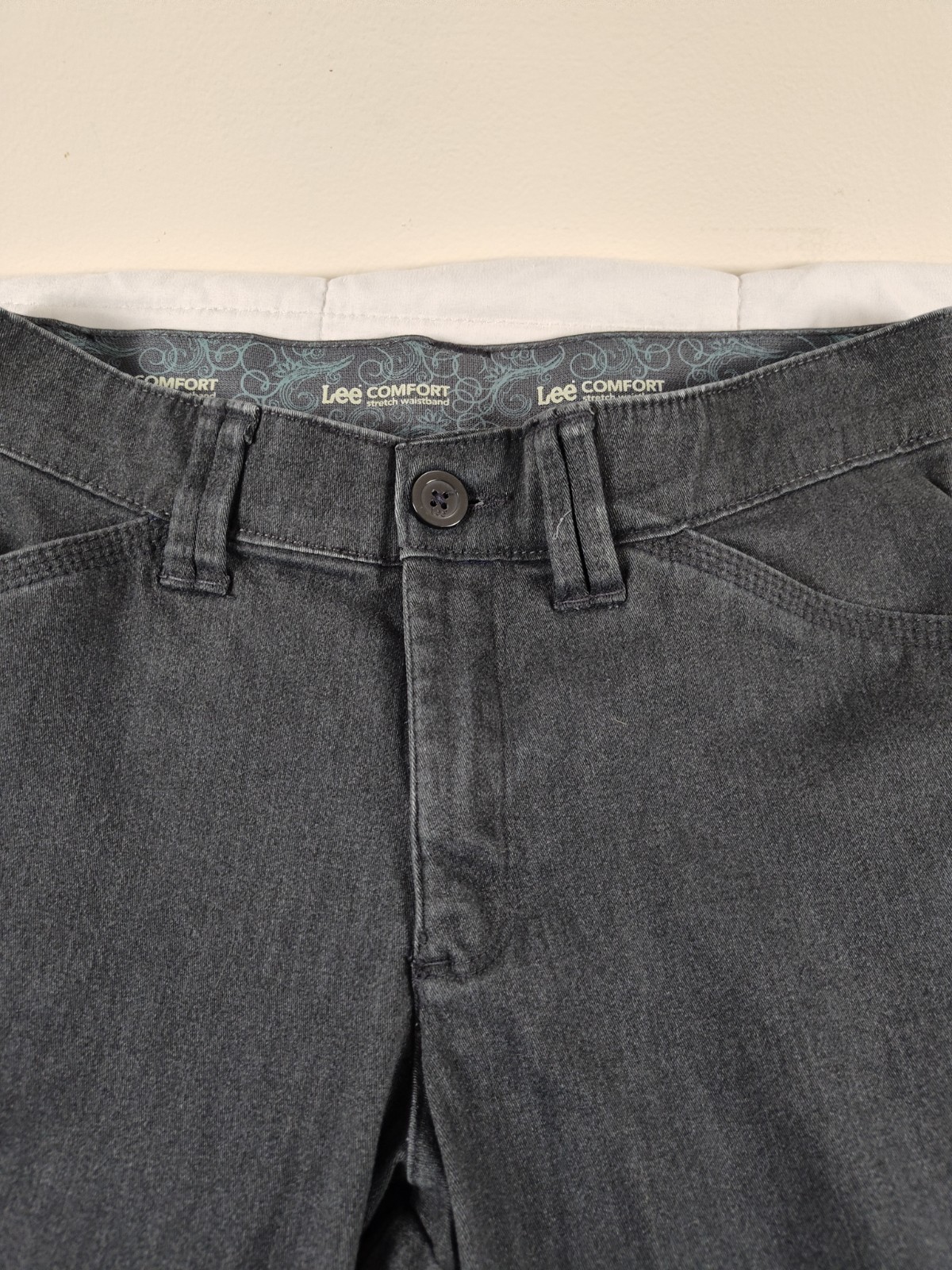 Lee Comfort Waistband Stretch Jeans Womens 4P Petite Blue Mid Rise Straight Leg