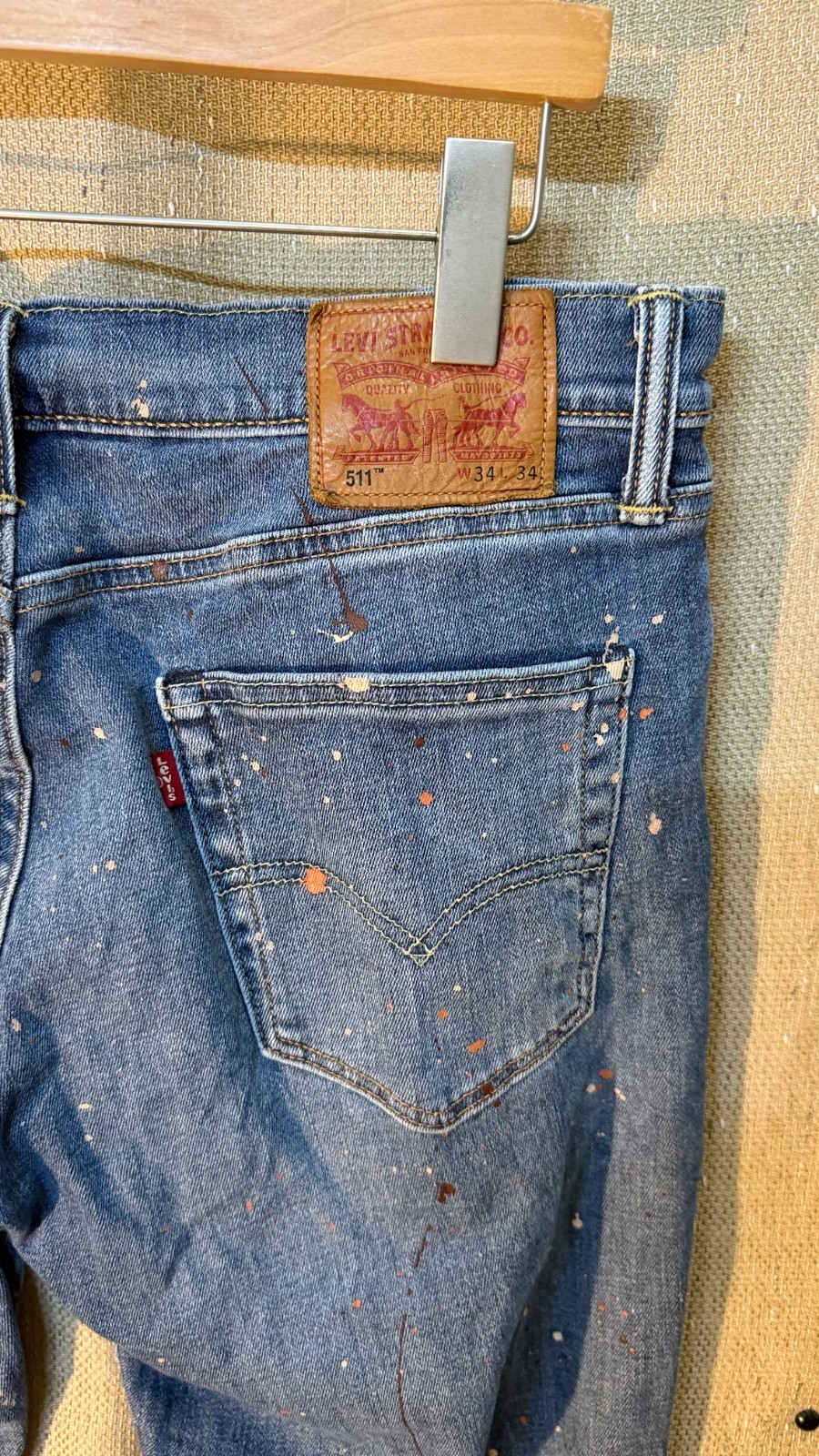 Levis 511 Jeans Lot 3 Pair Bundle 34×34 34×32 34×30 Distressed Paint